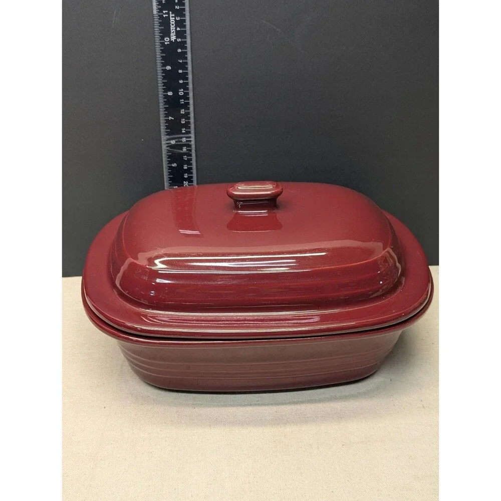 The Pampered Chef Cranberry Red Deep Covered Baker Dutch Oven 3.1 QT 3L USA